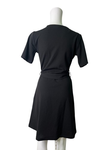 JDY Wrap Dress Size Small Womens Black V-Neck Belted Knee Length NEW EU38 RRP£32 - Picture 4 of 12