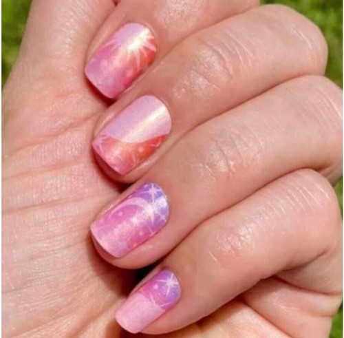 Color Street Nail Polish Strips STAR_CROSSED Moon Pink Shimmer C140 - Picture 3 of 4