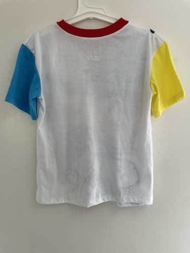 Disney Pixar Toy Story Kids Boys Woody Buzz Color Block Sleeve T-Shirt White 5/6 - Picture 4 of 4