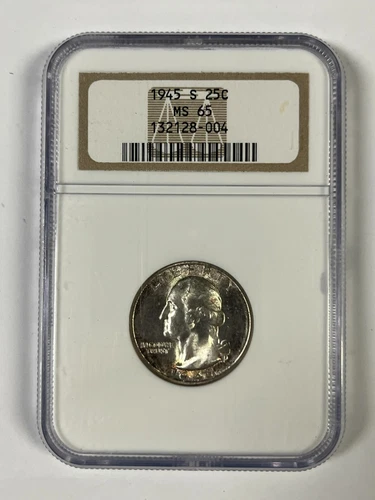 1945 S Washington Silver Quarter 25C NGC MS 65