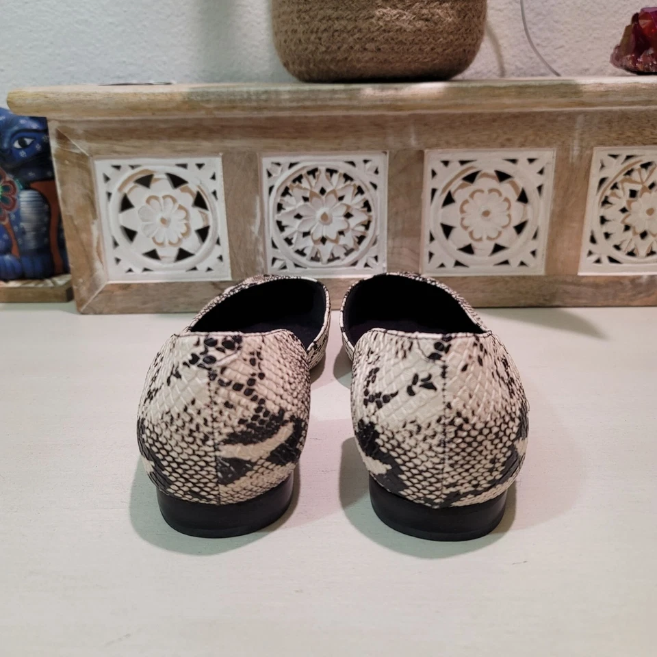 Cunas para caminar Raya serpiente punta D'orsay zapatos planos sin cordones talla 7WW trabajo Foto 4 de 4