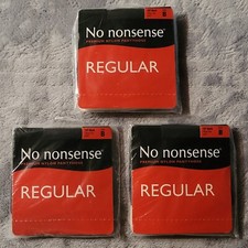 NEW Vintage No Nonsense Regular Sheer Toe Pantyhose Size B Off Black M37~3 Pair