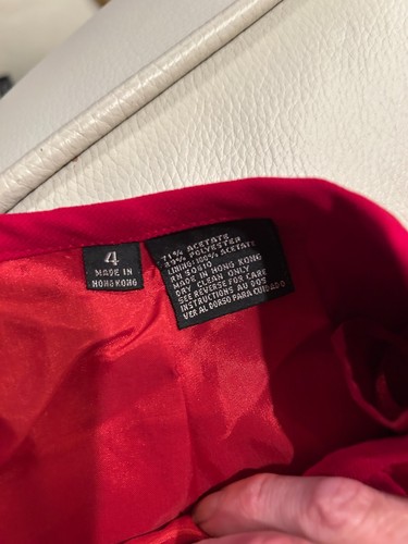 Damen Größe 4 rot Acetat-Polyester Krepp gerade 24" Bleistiftrock. gefüttert - Bild 5 von 5