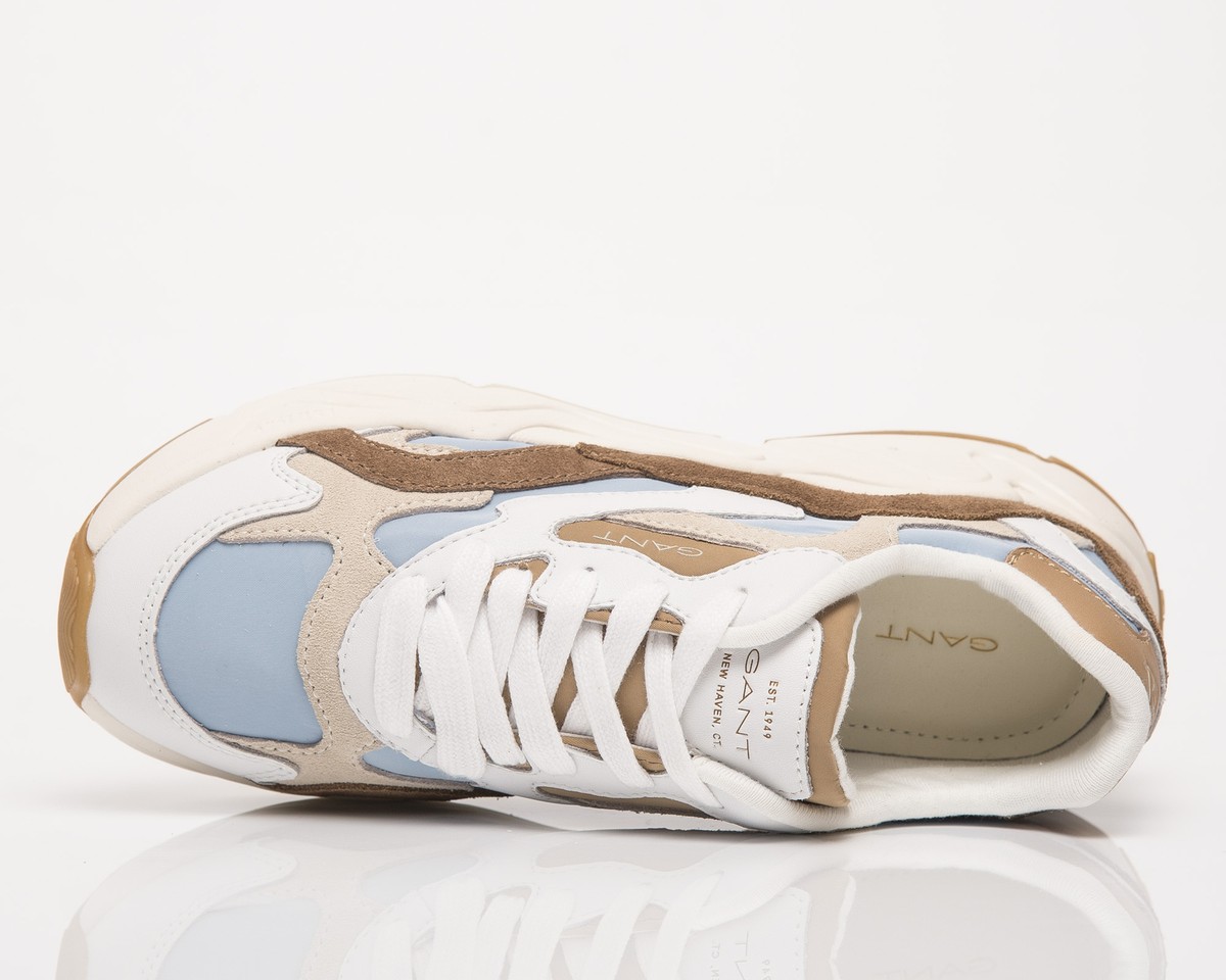 GANT Nicerwill Women s White Beige Walnut Low Casual Lifestyle Sneakers Shoes