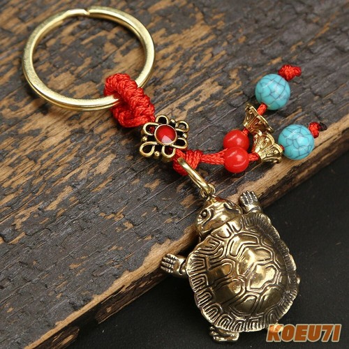 Llavero Tortuga Tortuga Latón Colgante Coche Llavero Feng Shui Dije Bolso Decoración - Imagen 9 de 35