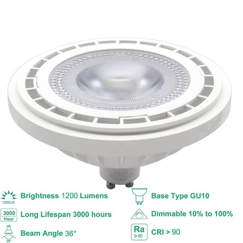 GU10 Basierte AR111 LED Glühbirne Dimmbares 12W COB Flutlicht Reflektorbirne - Bild 4 von 11