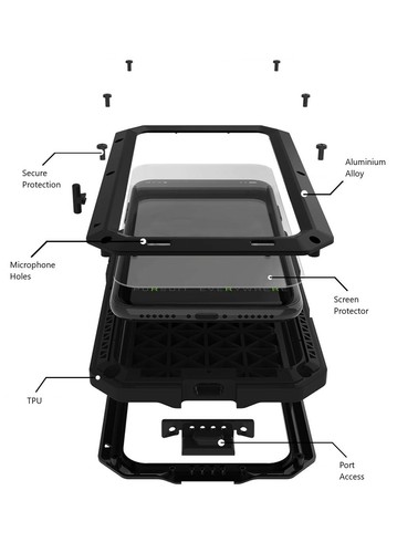 iPhone 6+ (PLUS) ShockProof 360° Metal Case - LUNATIK TakTik Extreme - Picture 10 of 18