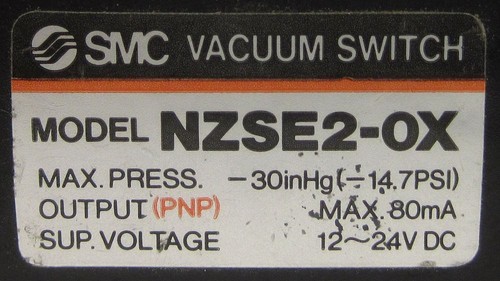 Interruptor de vacío SMC NZSE2-0X, -30 in Hg, PNP, 12-24 VDC - Imagen 2 de 3