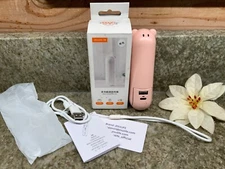 JISULIFE Handheld Mini Fan Flashlight Power Bank Pink