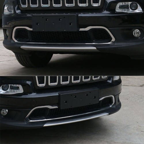Para Jeep Cherokee 14-18 cromo parte inferior delantera rejilla marco cubierta - Imagen 7 de 8