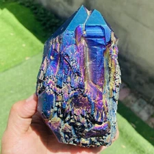 1040g Colourful Electroplating Quartz Crystal Cluster Point Healing Energy