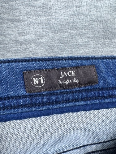 Jack of Spades Jeans Mens 42x34 Straight Leg High Roller Blue Denim Stretch New - Picture 4 of 10