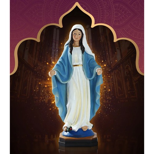 Catholic Virgin Mary Statue Figure Handmade Figurine Religious Gift Xmas Desktop - Bild 9 von 19