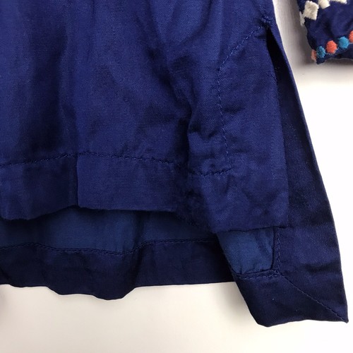 Sundance Embroidered Tunic Top Long Sleeve Blue Viscose Cotton Blend Size Large - Picture 7 of 11