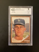 1962 Topps Don Drysdale #340 BCCG 9