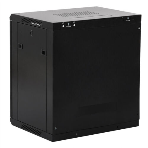 19" 10" Black Network Cabinet Data Comms Wall Rack, Patch Panel, Switch, PDU LAN - Picture 11 of 43