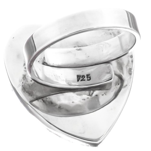 925 Silver Heart New Zealand Paua Abalone Shell Sterling Silver Sz 7 Ring - Picture 3 of 3