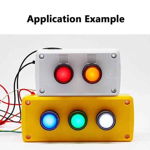 22mm 12/24/220/380V Illuminated Push Button Switches Momentary/Latching 5 Colors - Picture 7 of 13