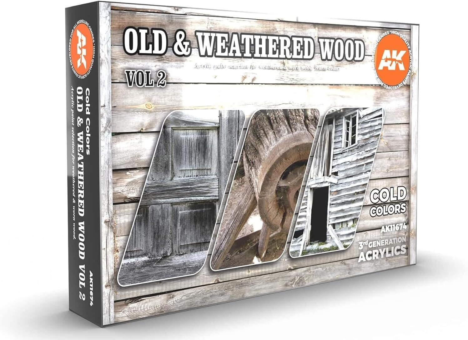 AK Interactive 3rd Generation Acrylics 11674 Old & Weathered Wood Vol. 2 (Cold)