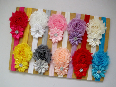 10Pcs Cute Kids Girl Baby Chiffon Flower Bow Headband Hair Band Headwear Worthy