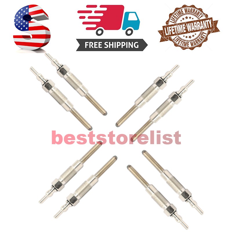 F2TZ-12A342-A Set of 8 Glow Plugs Fits Ford F250 F350 E250 7.3L Diesel 1988-1994