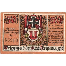[#291875] Germany, Rothenburg, 50 Pfennig, 1918-10-30, EF(40-45)