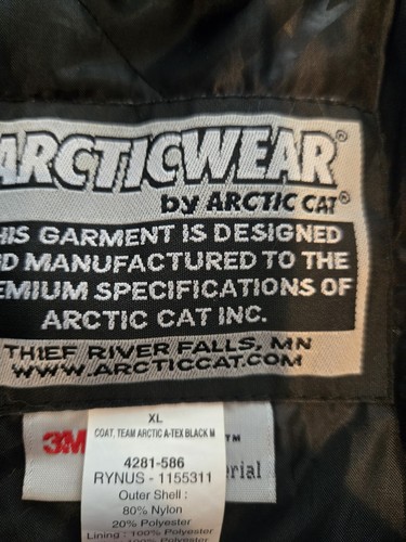 Chaqueta de moto de nieve Team Arctic Cat talla XL Arctic Wear 3M Scotchlite SnoPro Abrigo - Imagen 2 de 11