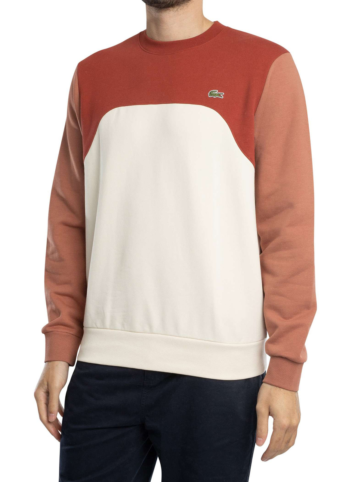 Мужская хлопковая флисовая толстовка Lacoste Colour Block, разноцветная