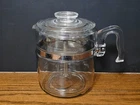 VINTAGE PYREX #7759 9 CUP STOVETOP COFFEE POT COMPLETE (BEAUTIFUL)