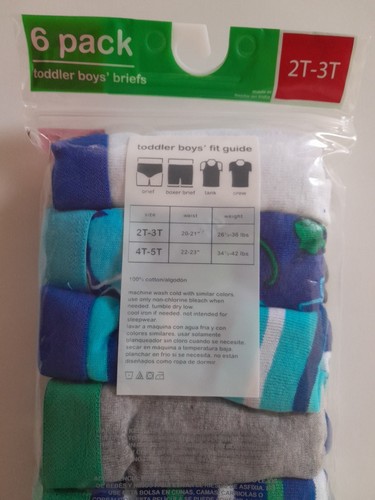 Wonder Nation Toddler Boys Size 2T-3T 6 Pack Multicolored Briefs New - Picture 6 of 6