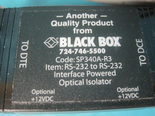 BLACK BOX SP340A-R3 INTERFACE POWERED OPTICAL ISOLATOR RS-232-RS-232 W/ ADAPTERS - Afbeelding 2 van 17