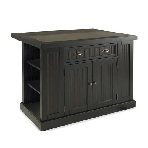 Homestyles Nantucket Wood Kitchen Island in Black - Picture 17 of 23