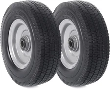 AR-PRO (2-Pack) 8-Inch Solid Wheel Replacement - 2.50-4" Flat Free Tire and Whee