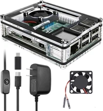 Miuzei Raspberry Pi 3 B+ Case with Fan Cooling 3B 3 clear white 