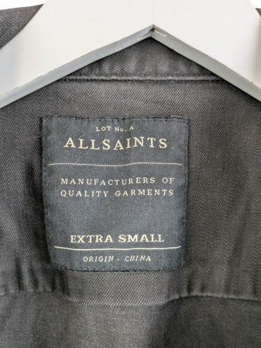 AllSaints Baxter Jacket Black Cotton Blend Small - Picture 3 of 6
