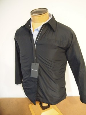 Massimo Dutti Performance Fabric Zip Front Wind-shirt Jacket NWT XS $175 Black