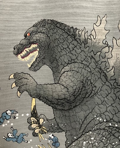 Toho Godzilla Japan Brand Tshirt Graphic Print Kanagawa Great Wave Size XXL - Picture 7 of 8