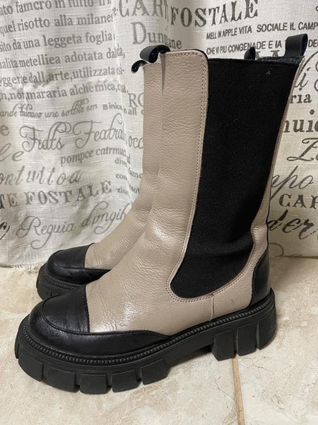 Women Ganni Boots Brown Leather 37