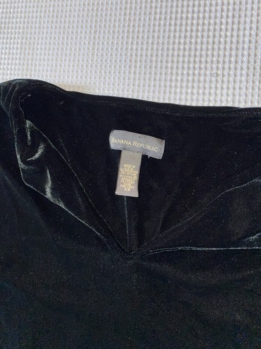 Banana Republic, Vestido para Mujer, Negro, Terciopelo, Manga Larga, Talla XS. - Imagen 3 de 4