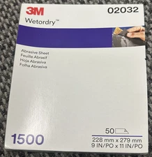 3M 02032 WET OR DRY ABRASIVE SHEET 1500X GRIT - 50/PACK