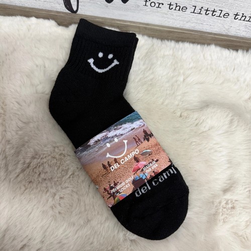 Calcetines Del Campo Smiley Face Modo Noche Negros Premium Golf Crew M/L Nuevos con Etiquetas - Imagen 3 de 5