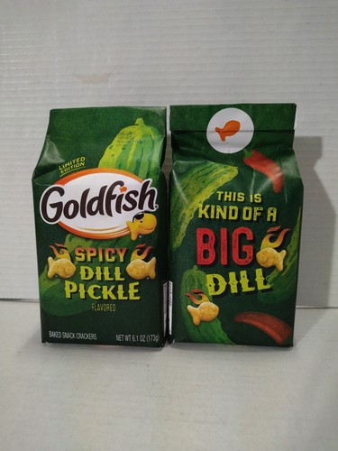 2- Goldfish Spicy Dill Pickle Snack Crackers Limited Edition Fast Shipping