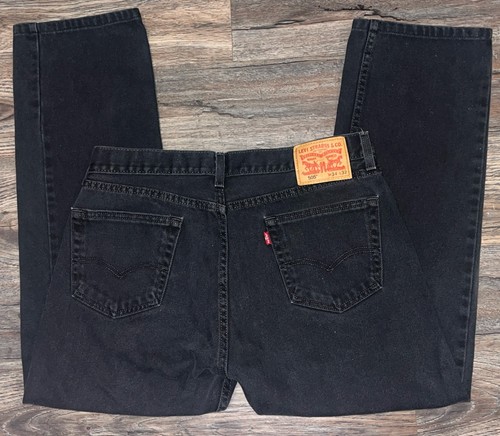 Levi's 505 Men's Regular Fit Jean, 34Wx32L  Black Denim-Read - Picture 3 of 7