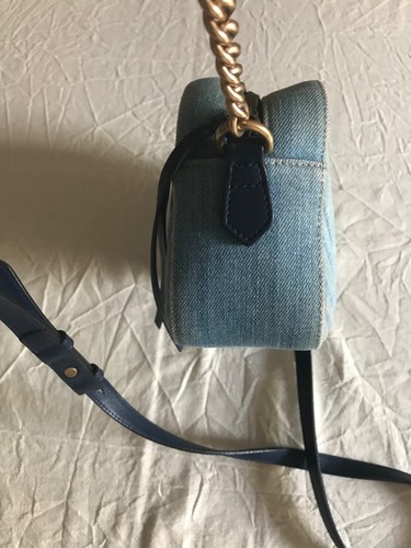 GUCCI GG PEARLY MARMONT CROSSBODY DENIM BLU BORSA - Imagen 6 de 24