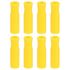 8pcs Silicone Straw Tips for 1/4 Inch(6mm) OD Stainless Steel Straws, Yellow