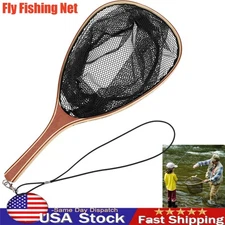 Fly Fishing Landing Net Soft Rubber Mesh Trout Net Catch and Release Net Black