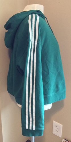 Adidas Women's Hoodie Cropped Sweatshirt (Medium, Green) - Picture 5 of 6