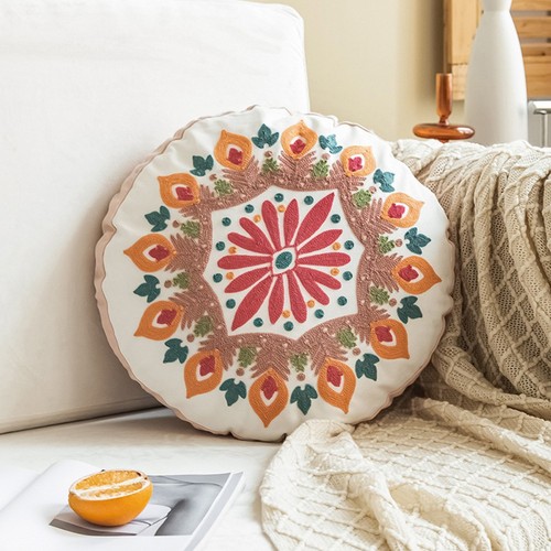 Cover with Stunning Hand Embroidery in a Playful Round Shape and Style - Picture 10 of 20