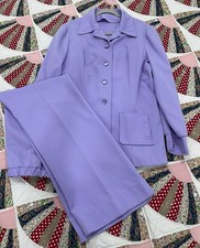 Lavender Vintage Pant Suit Set Women's Two Piece Jacket and Pants Formal Outfit