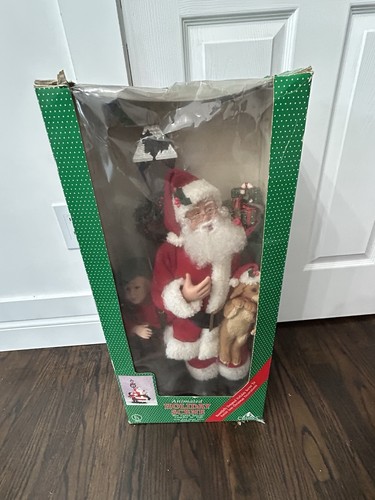 Vintage Holiday Creations Santa Boy Lampe Welpe animierte Bewegung Weihnachten 1993 funktioniert - Bild 12 von 13